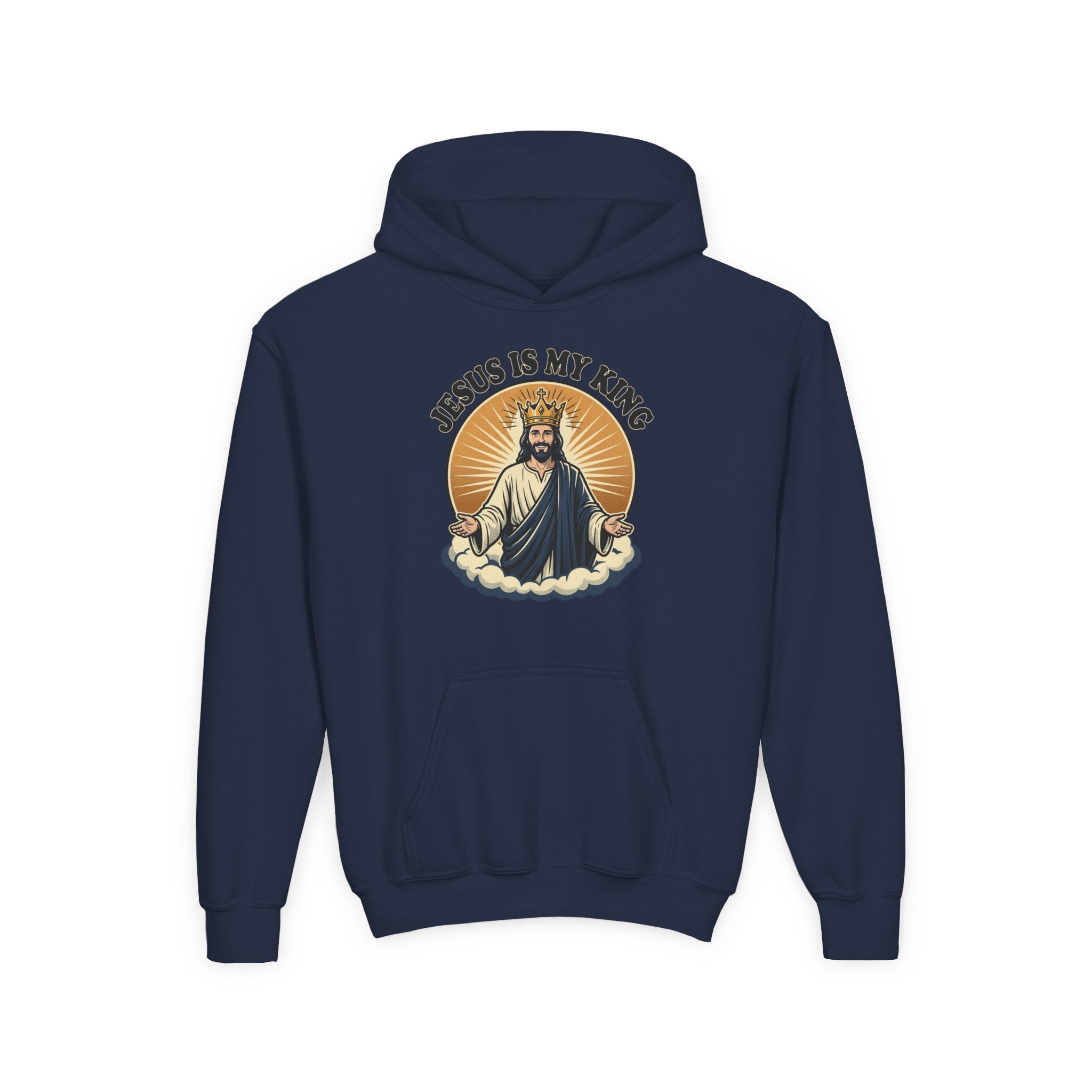 "Jesus Is My King" Youth Hoodie, Christian Faith Pullover