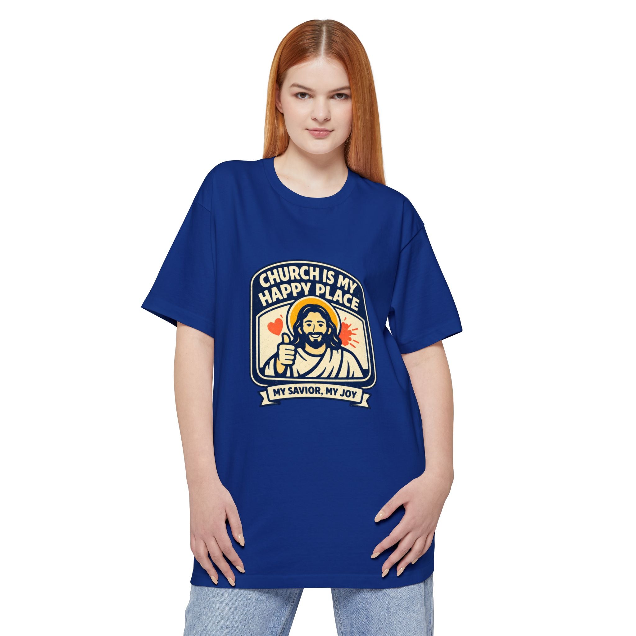 Church Is My Happy Place T-Shirt (Big & Tall) — Christian Faith Graphic Tee