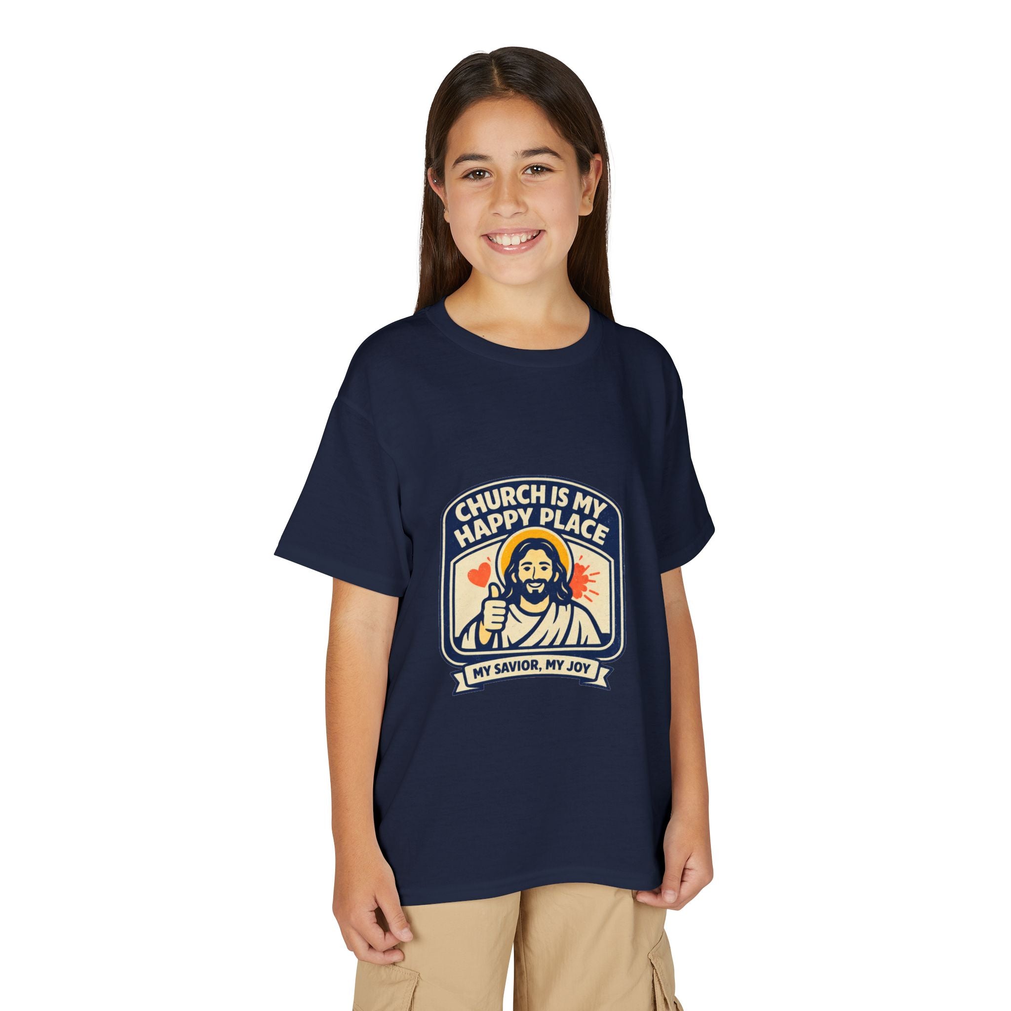 "Church Is My Happy Place" Kids Christian Tee