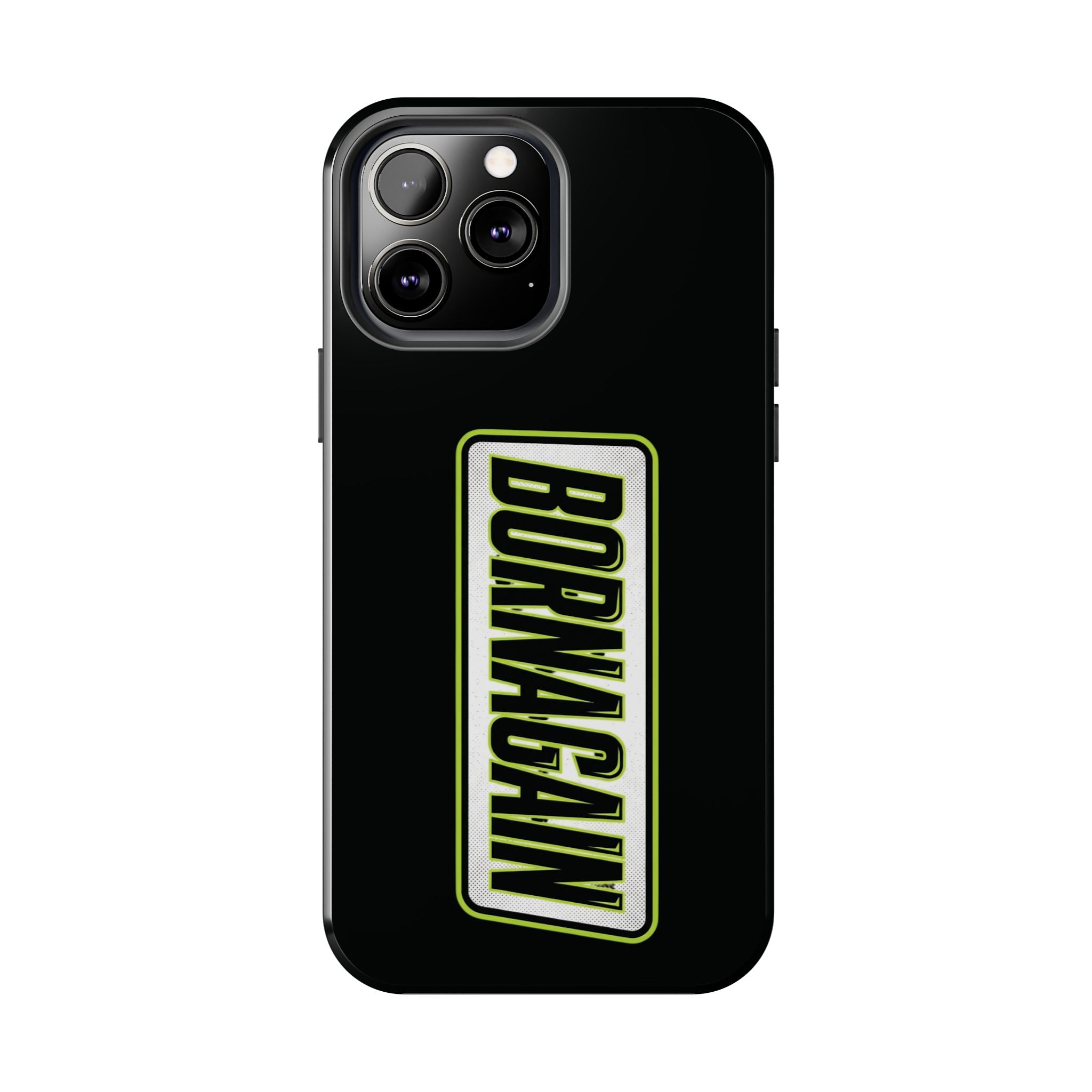 BORNAGAIN vertical logo Phone Case | Black protective tough case