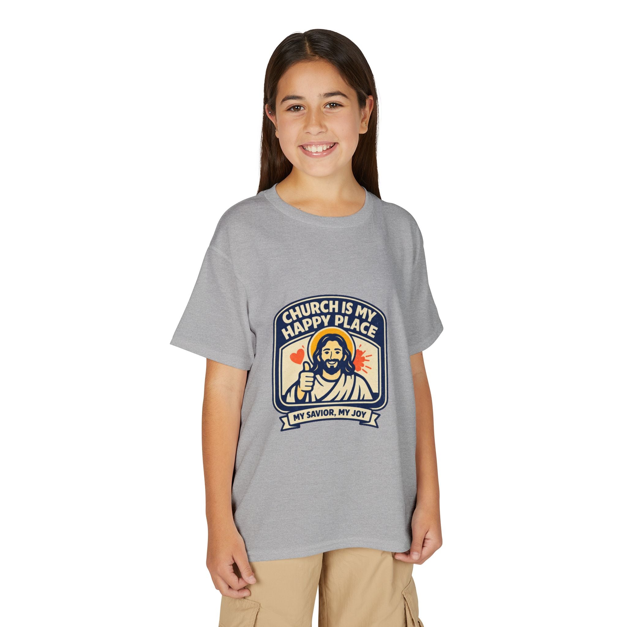 "Church Is My Happy Place" Kids Christian Tee