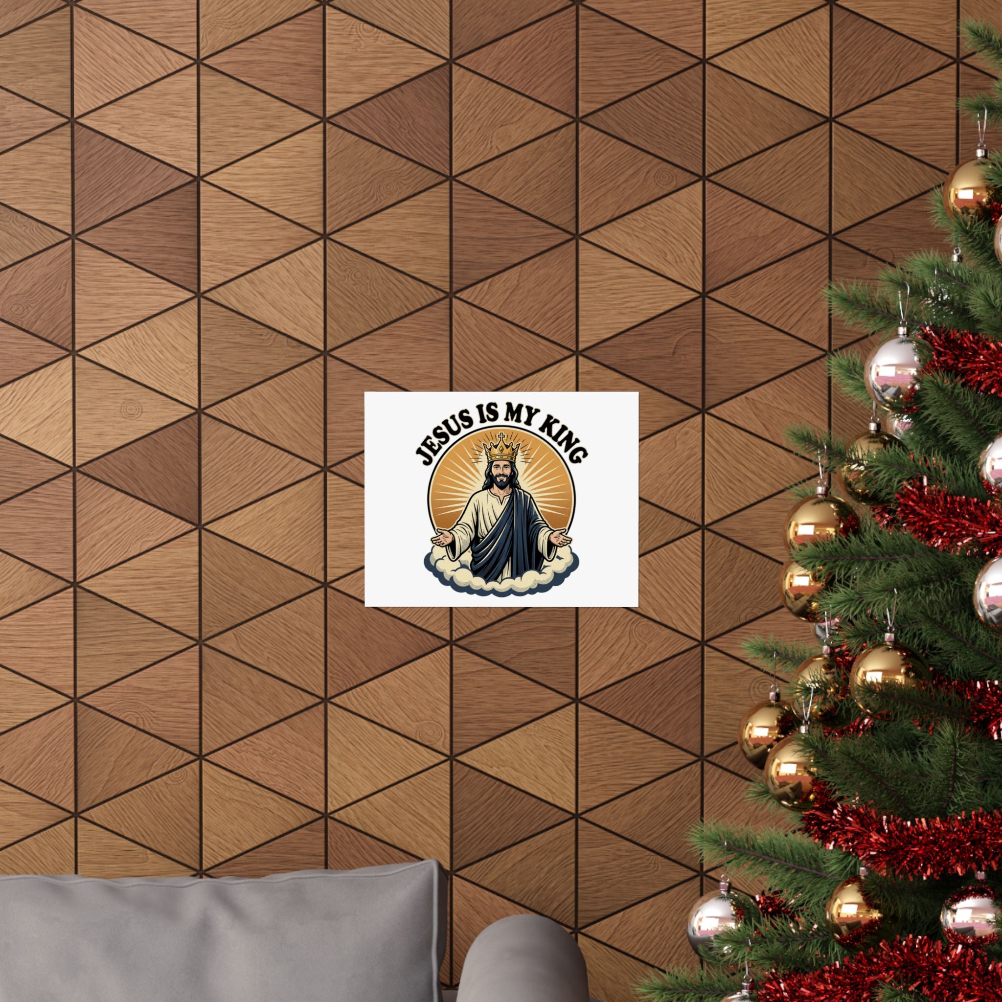 Jesus Is My King Poster — Crowned Christ Wall Art for Christian Home & Church Decor