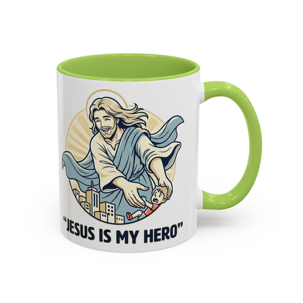 Jesus is my Hero - Accent Coffee Mug (11, 15oz)