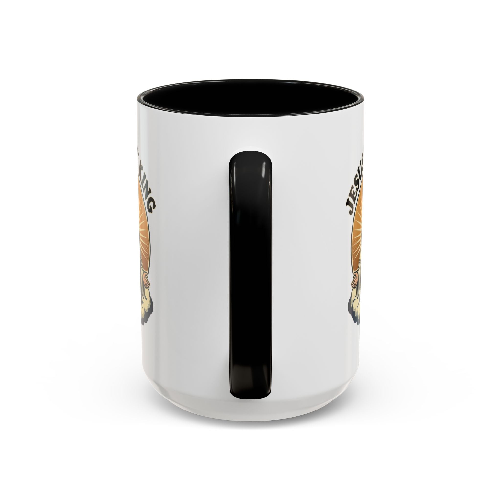 Jesus Is My King Accent Coffee Mug — Christian Religious Ceramic Mug (11/15oz)