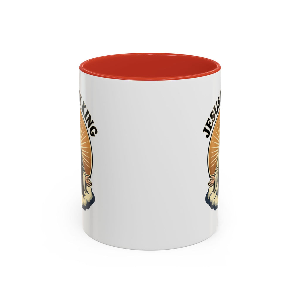 Jesus Is My King Accent Coffee Mug — Christian Religious Ceramic Mug (11/15oz)
