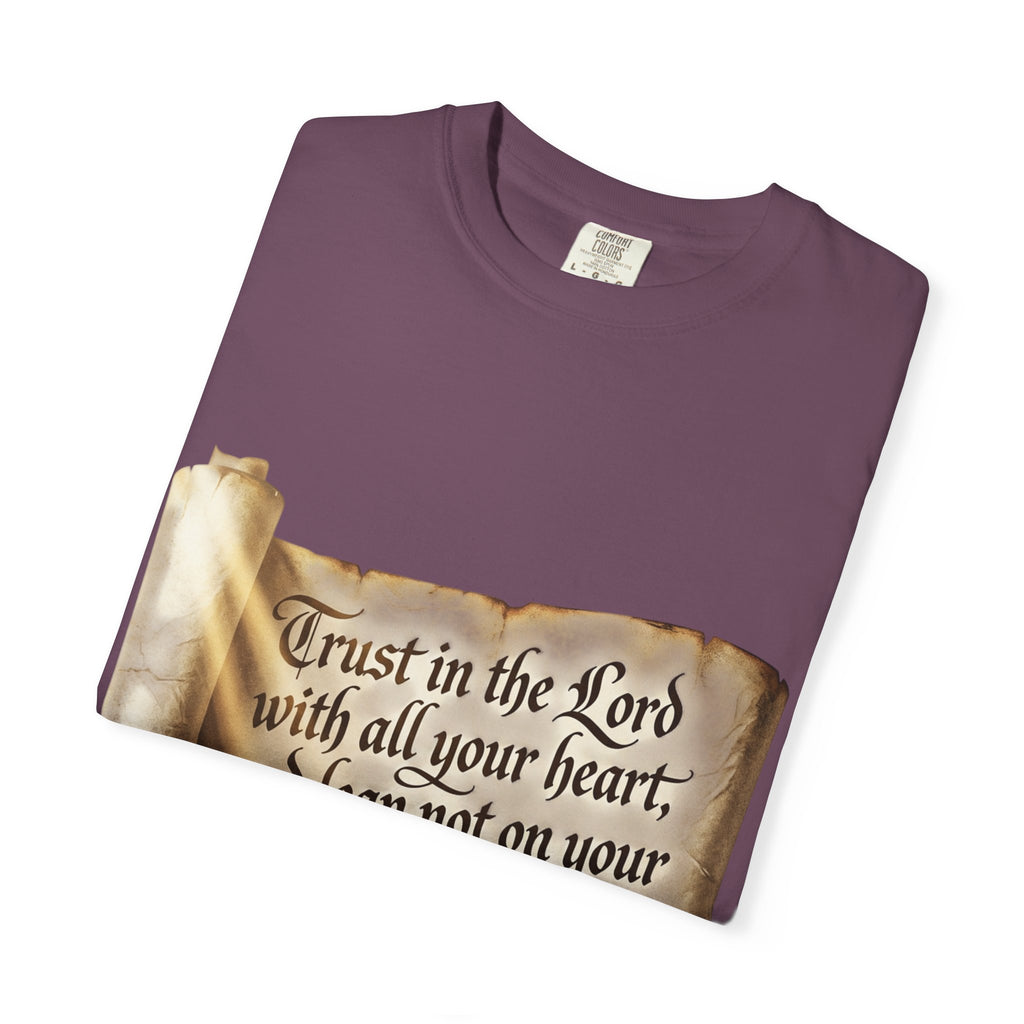 Proverbs 3:5-6 Trust in the Lord T-shirt Scroll Design