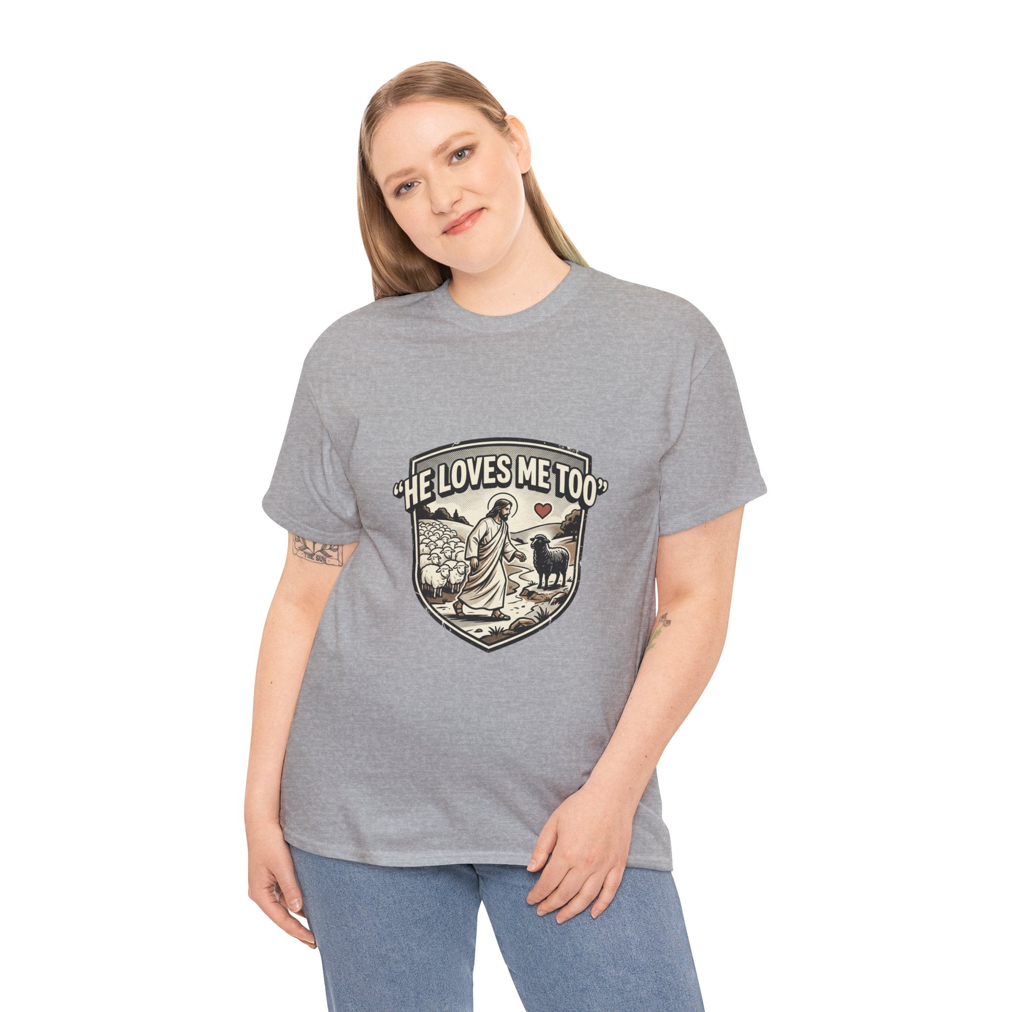 He Loves Me Too T-Shirt — Christian Shepherd & Lamb Faith Tee