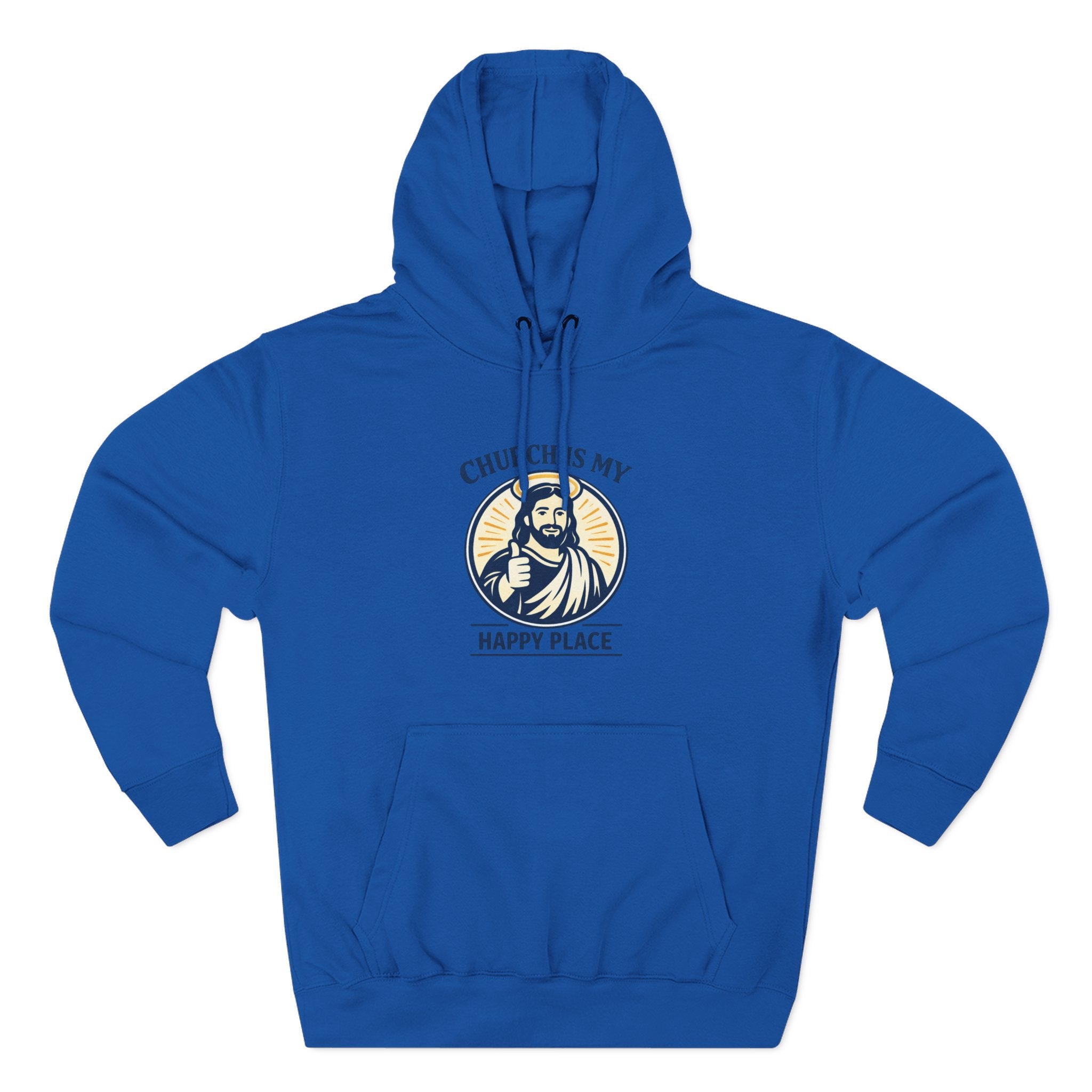 Church Is My Happy Place Hoodie - Christian Faith Graphic Hoodie