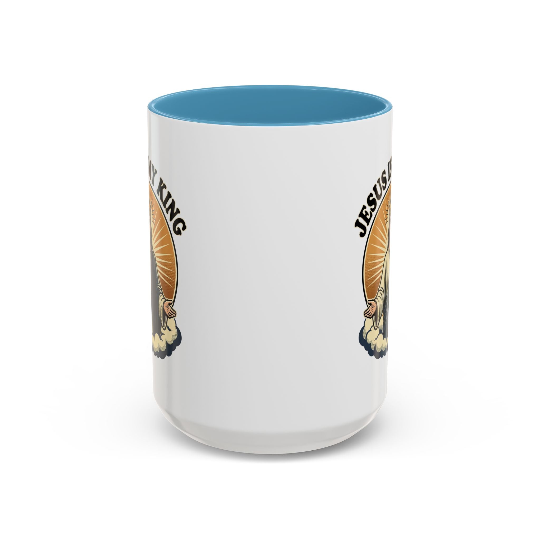 Jesus Is My King Accent Coffee Mug — Christian Religious Ceramic Mug (11/15oz)
