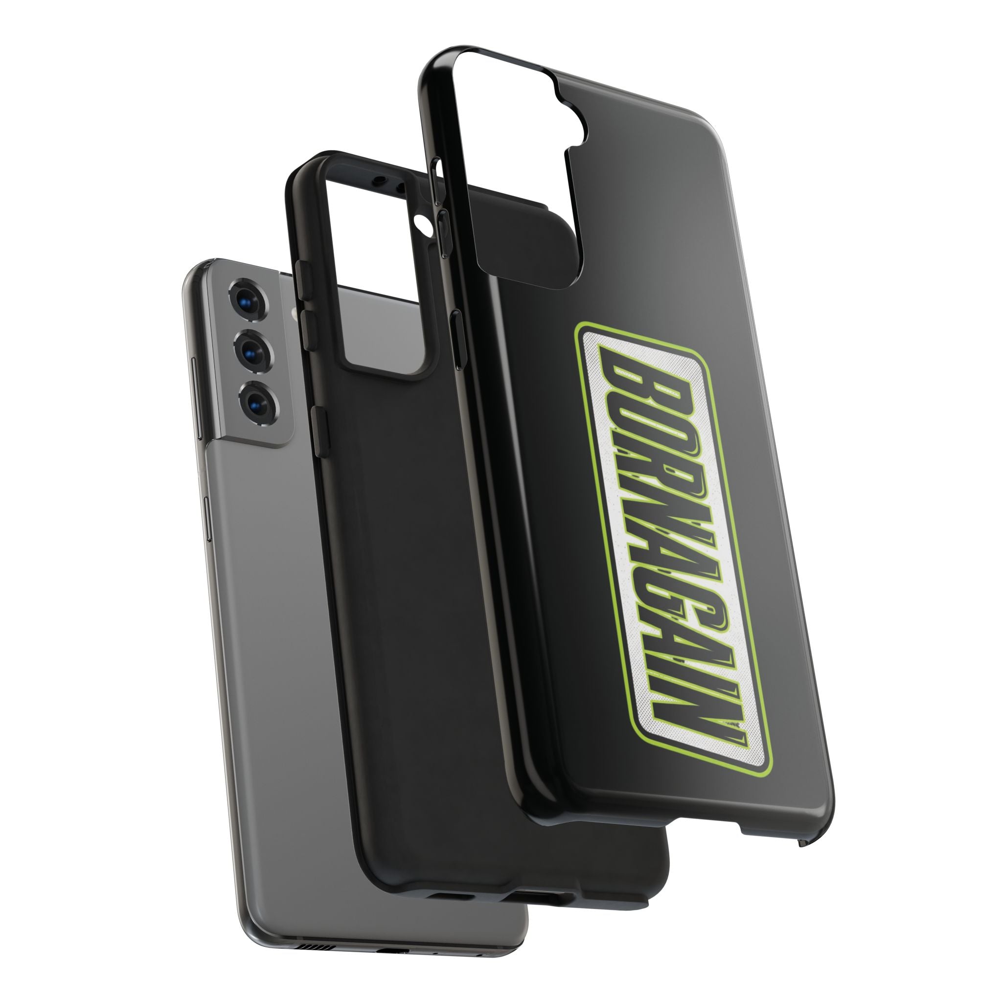 BORNAGAIN vertical logo Phone Case | Black protective tough case