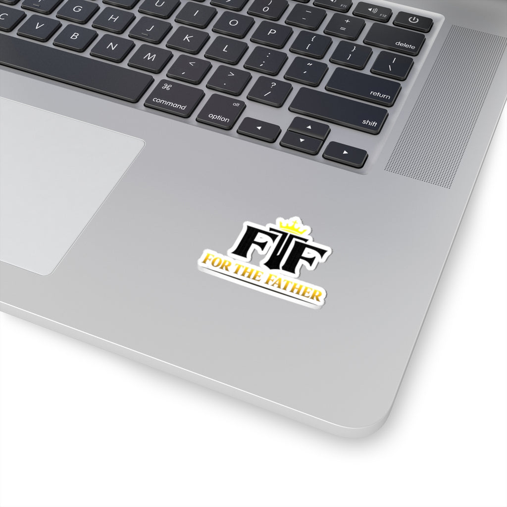 For The Father (FTF) Kiss-Cut Sticker — Christian Crown Logo Sticker for Laptops, Bibles & Gifts