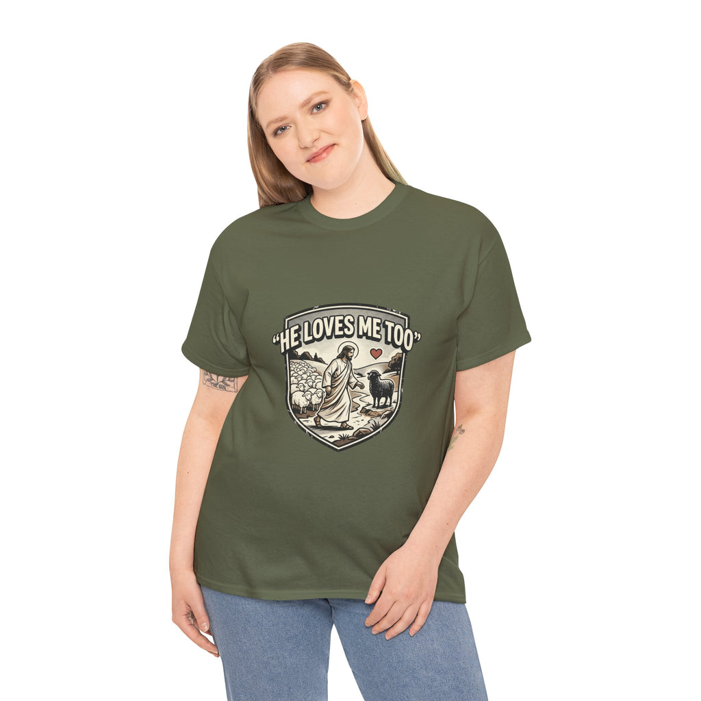 He Loves Me Too T-Shirt — Christian Shepherd & Lamb Faith Tee