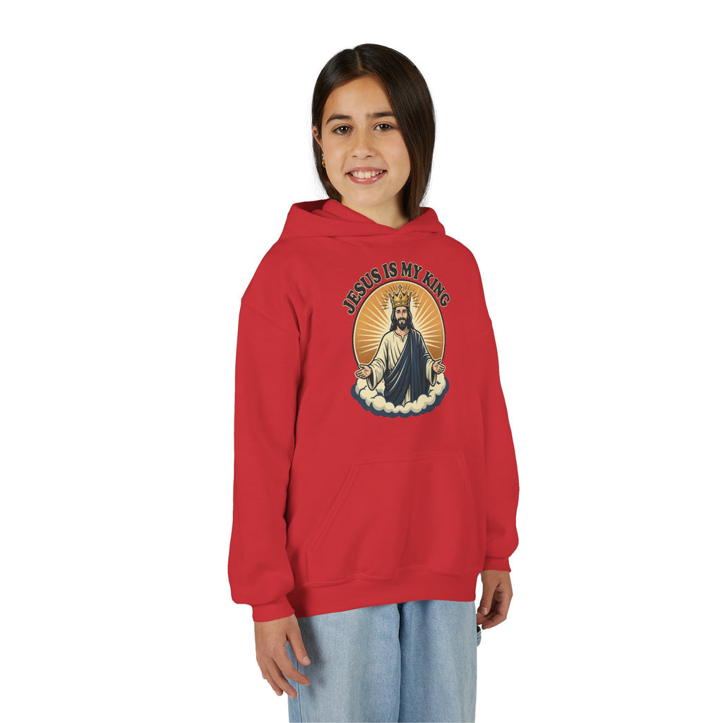 "Jesus Is My King" Youth Hoodie, Christian Faith Pullover