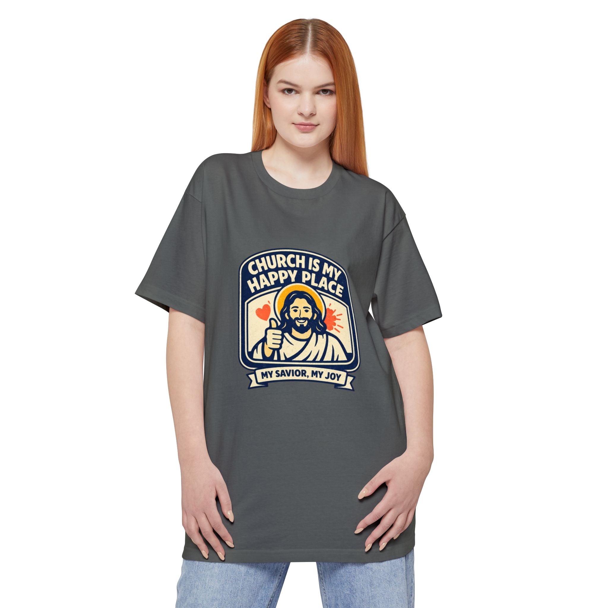 Church Is My Happy Place T-Shirt (Big & Tall) — Christian Faith Graphic Tee