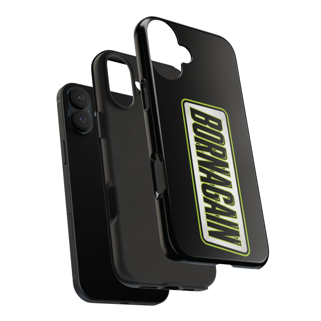 BORNAGAIN vertical logo Phone Case | Black protective tough case