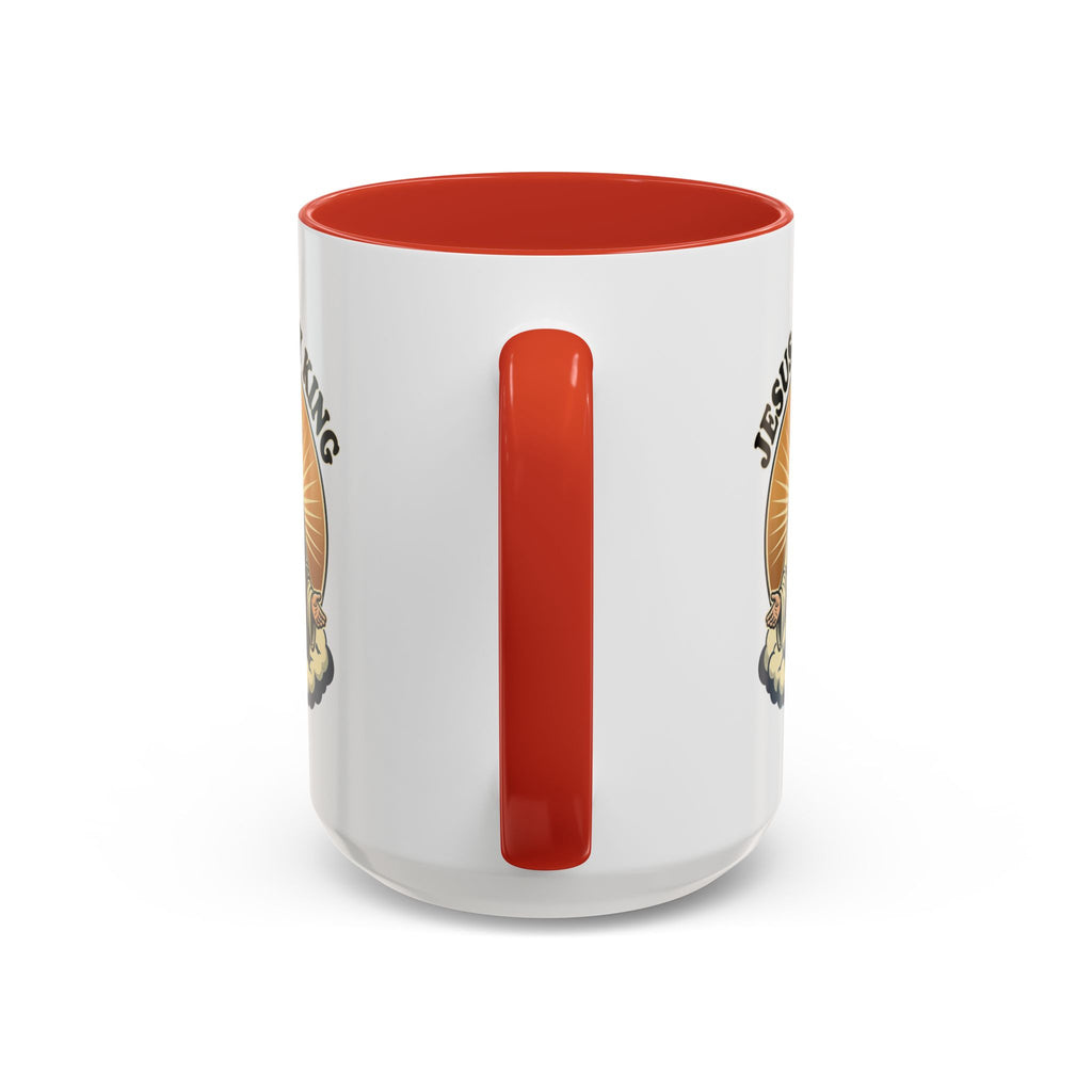 Jesus Is My King Accent Coffee Mug — Christian Religious Ceramic Mug (11/15oz)
