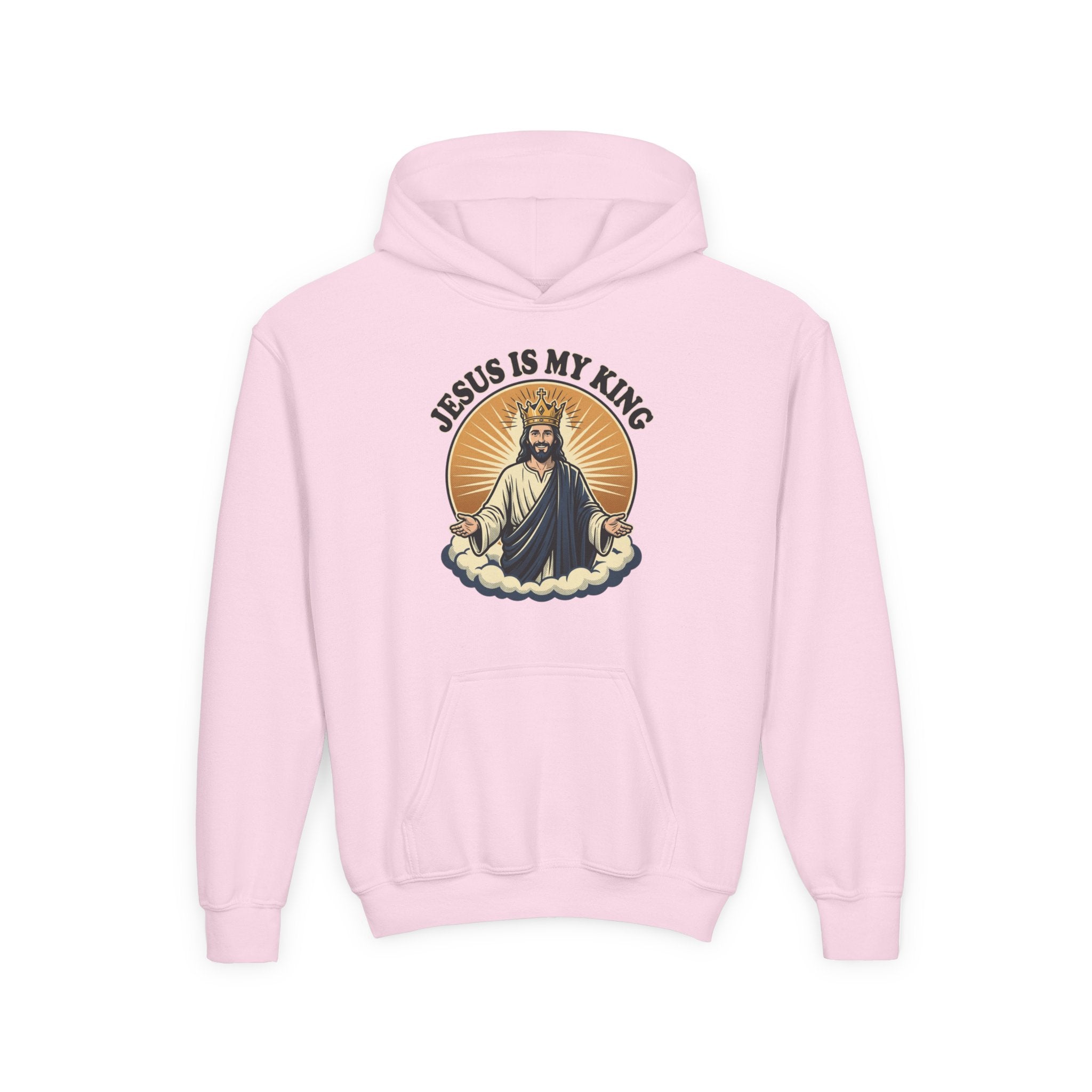 "Jesus Is My King" Youth Hoodie, Christian Faith Pullover