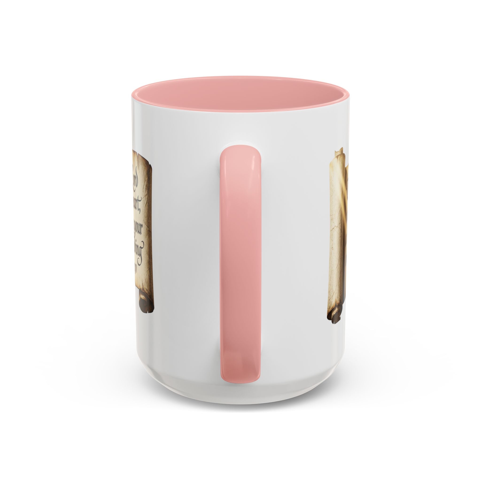 Proverbs 3:5-6 Scroll Accent Coffee Mug — Trust in the Lord Scripture Mug
