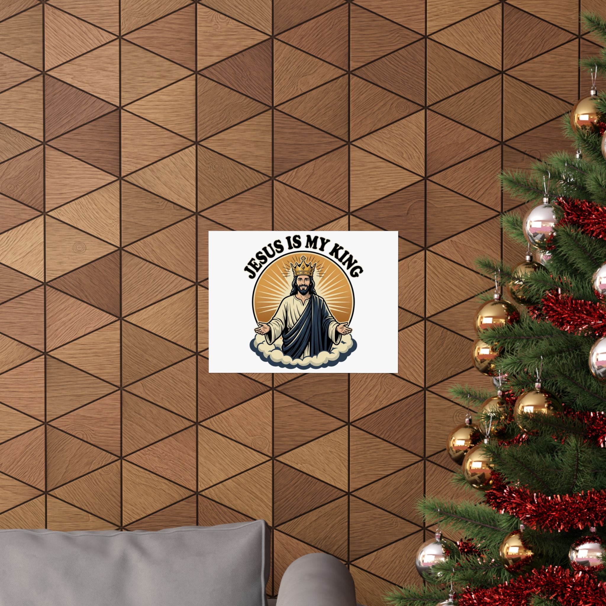 Jesus Is My King Poster — Crowned Christ Wall Art for Christian Home & Church Decor