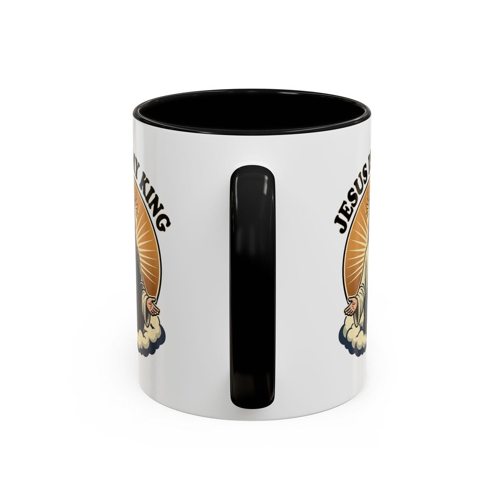 Jesus Is My King Accent Coffee Mug — Christian Religious Ceramic Mug (11/15oz)
