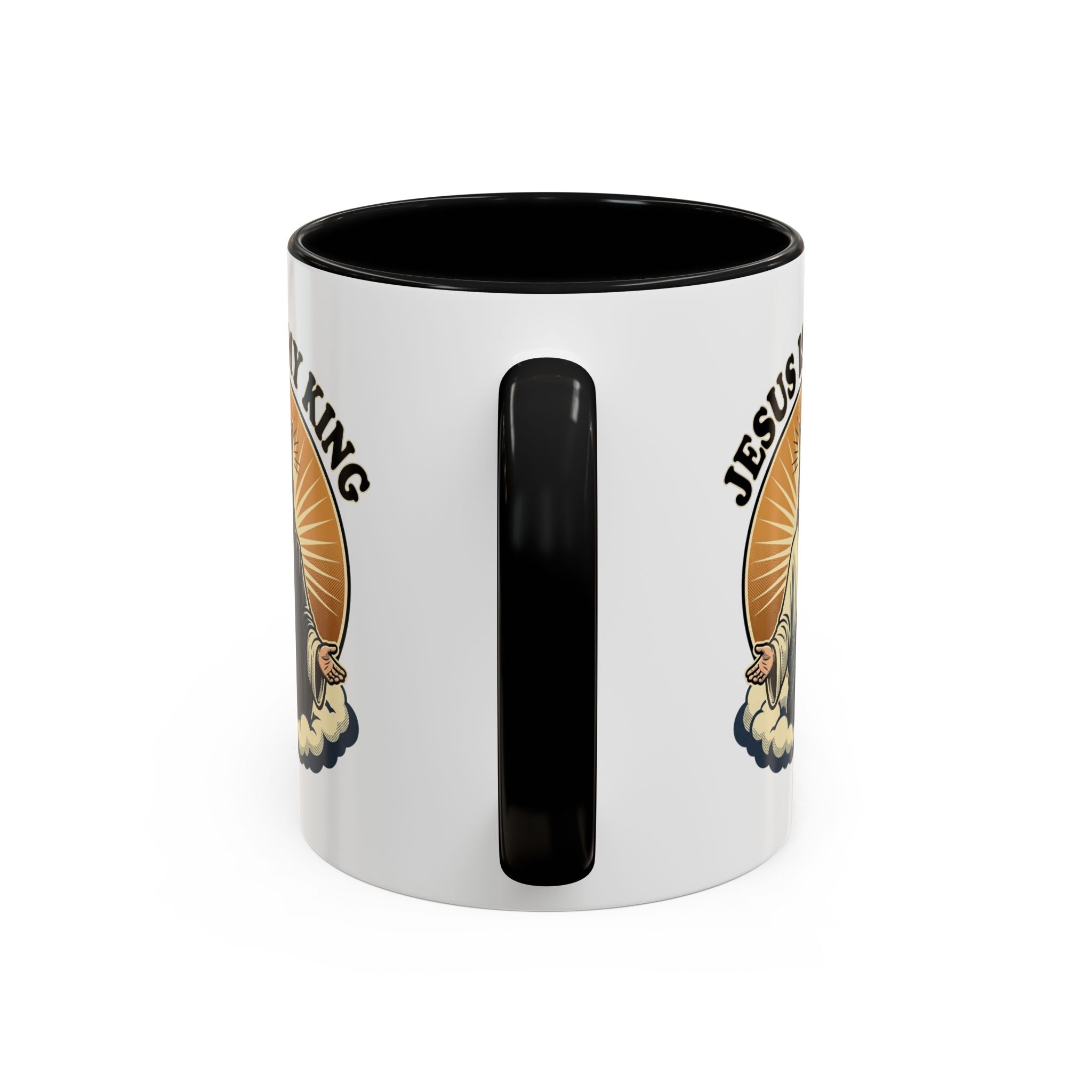Jesus Is My King Accent Coffee Mug — Christian Religious Ceramic Mug (11/15oz)