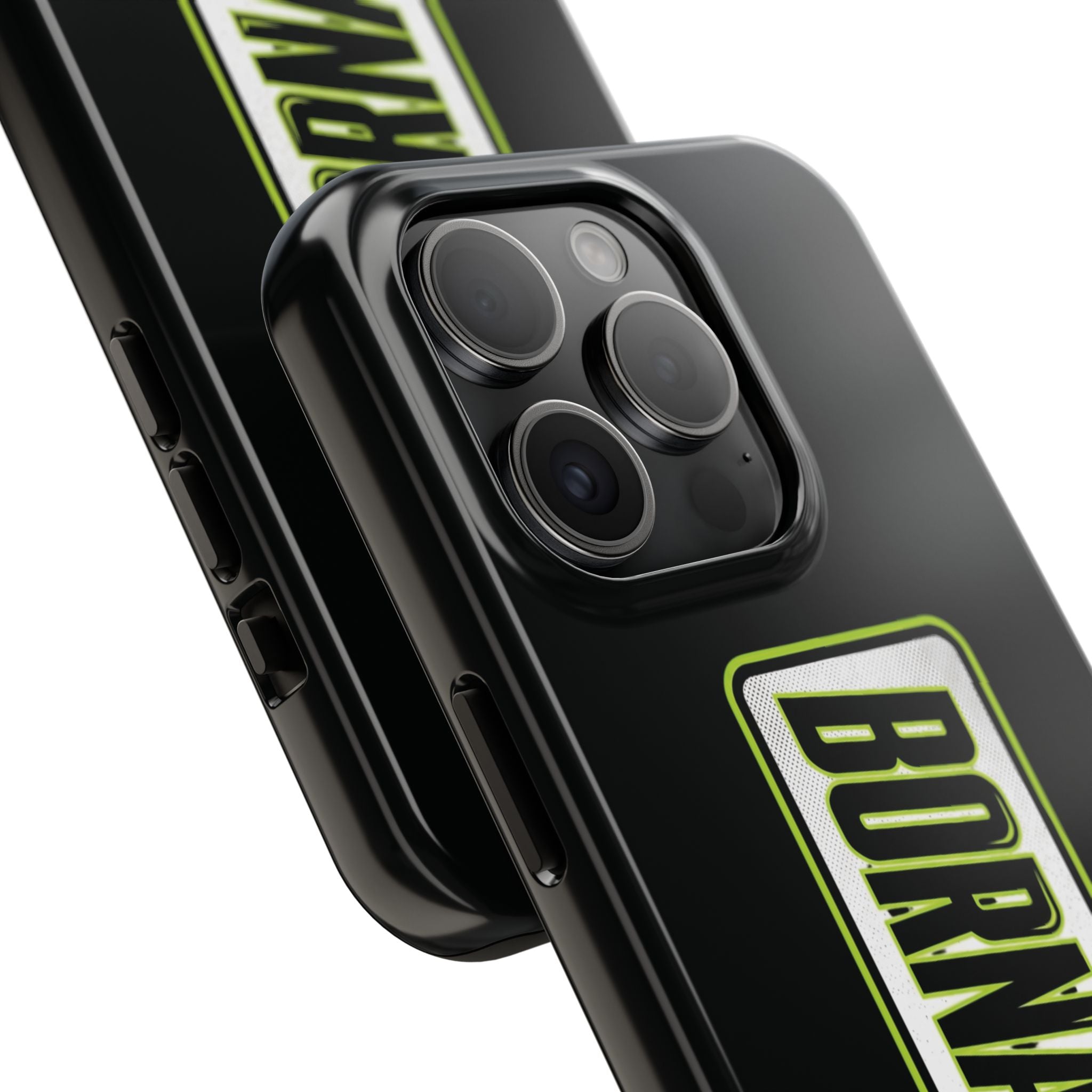 BORNAGAIN vertical logo Phone Case | Black protective tough case