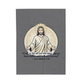 Jesus Illustration Plush Blanket - "Come to Me" Matthew 11:28 Inspirational Throw