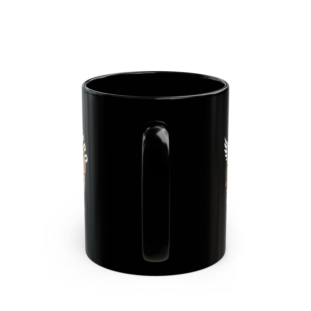 Jesus Is My Hero Black Mug — Christian Faith Coffee Cup (11oz/15oz)