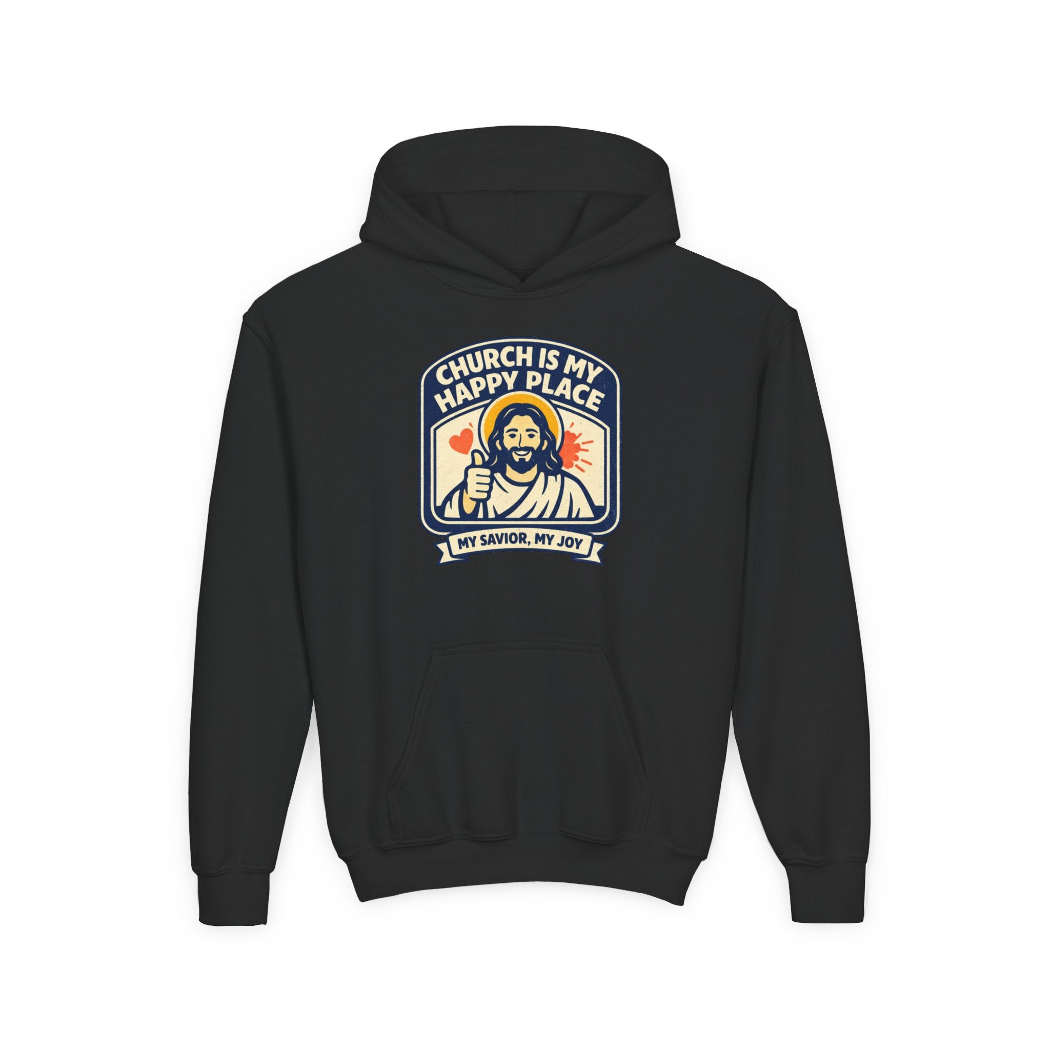 "Church Is My Happy Place" Youth Jesus Graphic Christian Sweatshirt
