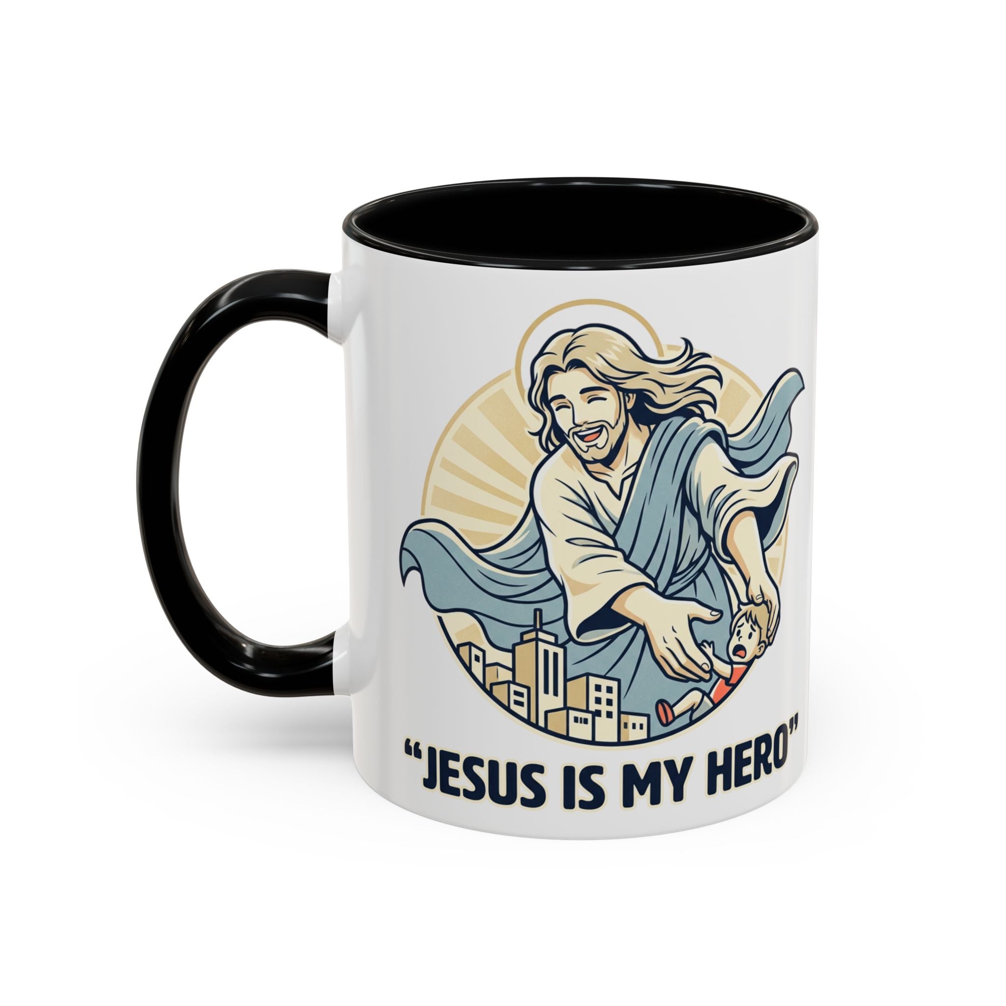 Jesus is my Hero - Accent Coffee Mug (11, 15oz)