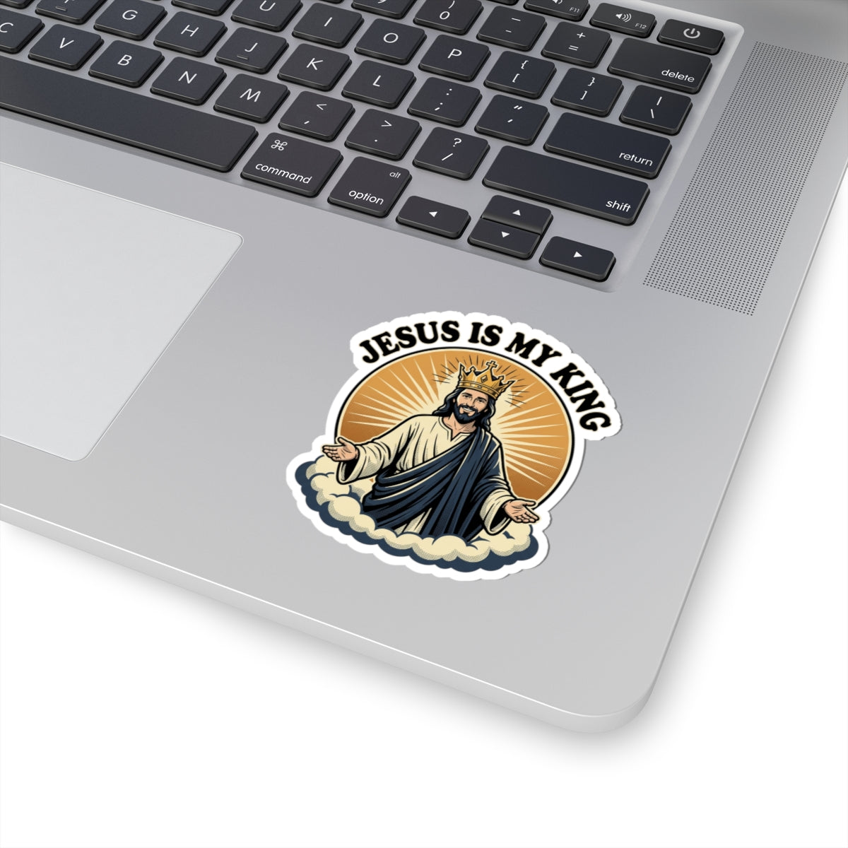 Jesus Is My King Sticker — Christian Faith Kiss-Cut Decal