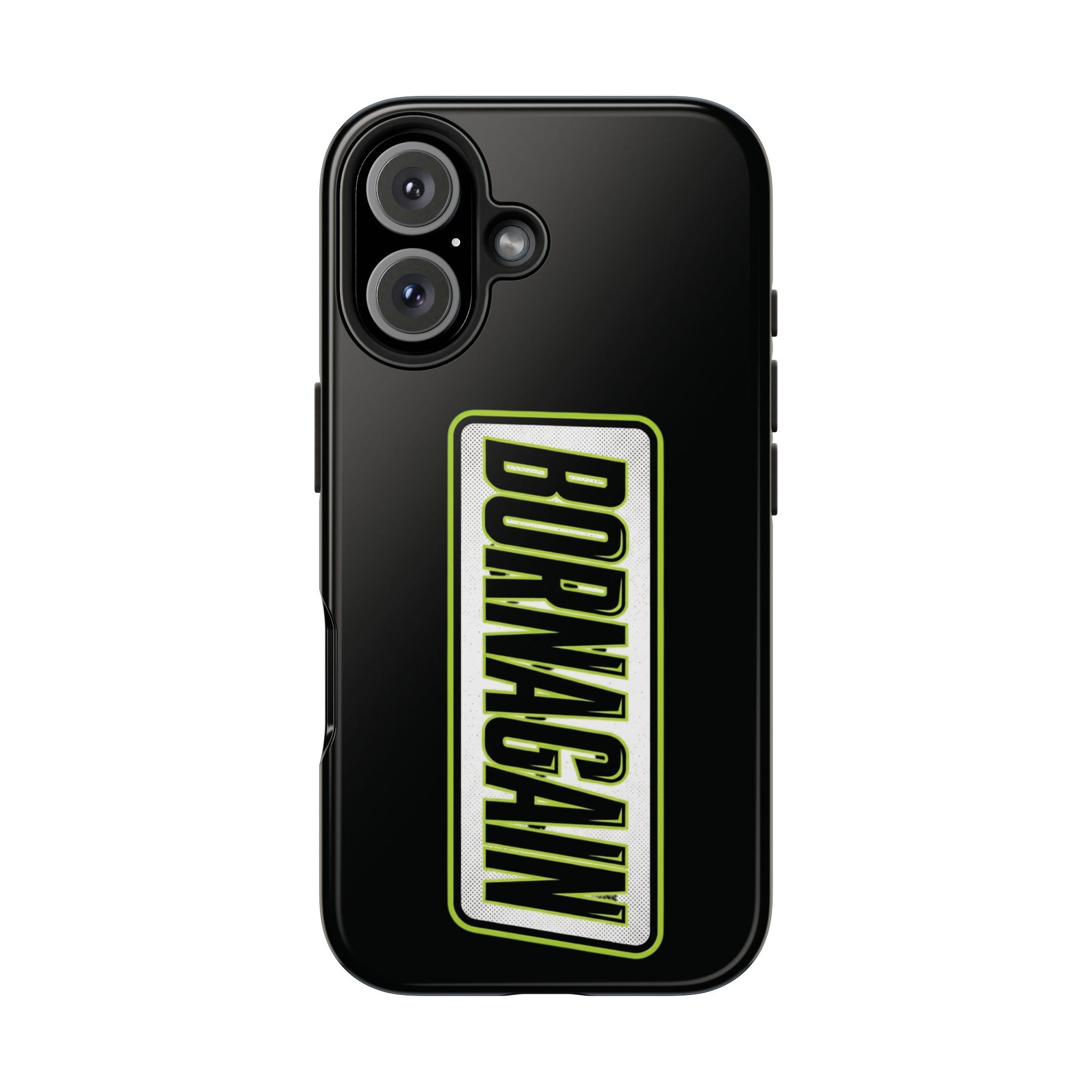 BORNAGAIN vertical logo Phone Case | Black protective tough case