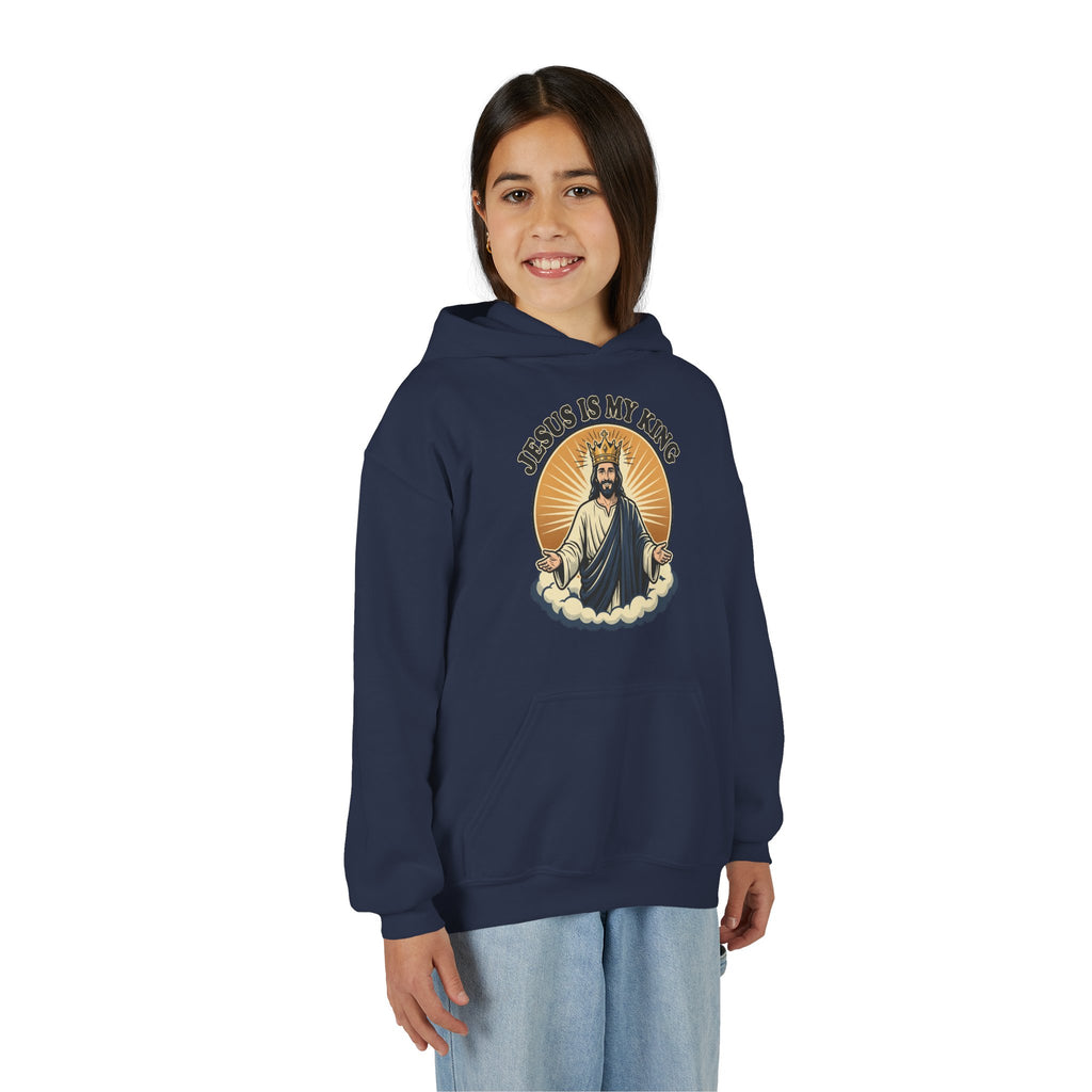 "Jesus Is My King" Youth Hoodie, Christian Faith Pullover