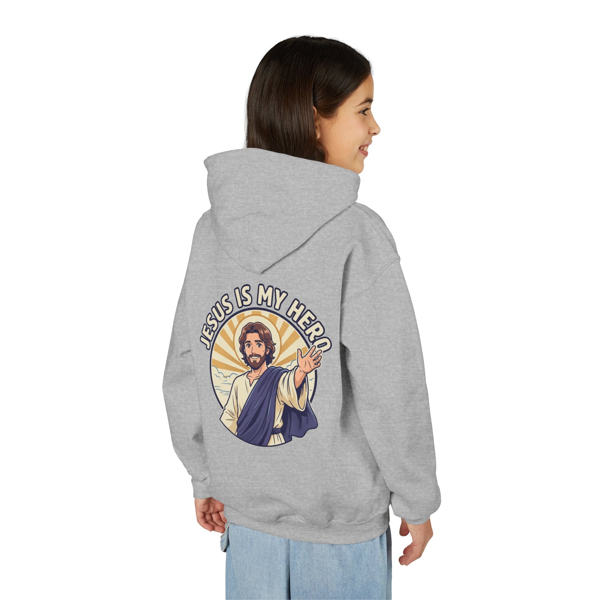 FTF - 'Jesus Is My Hero' Christian Faith Pullover (For The Fathers Logo)