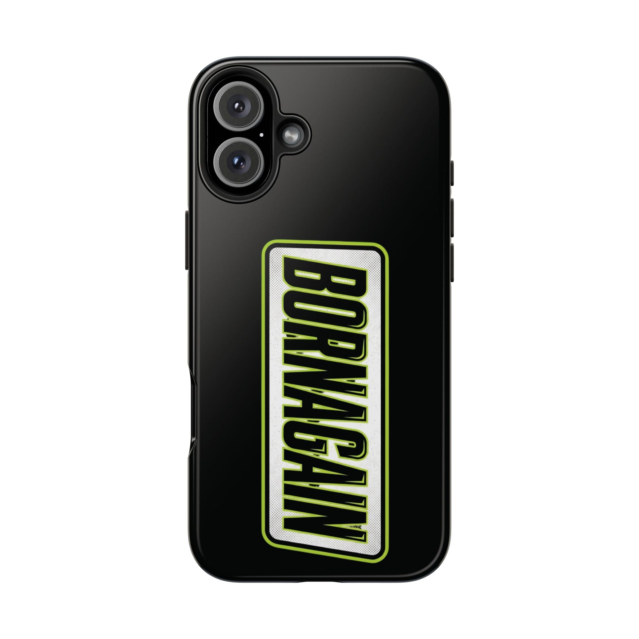 BORNAGAIN vertical logo Phone Case | Black protective tough case