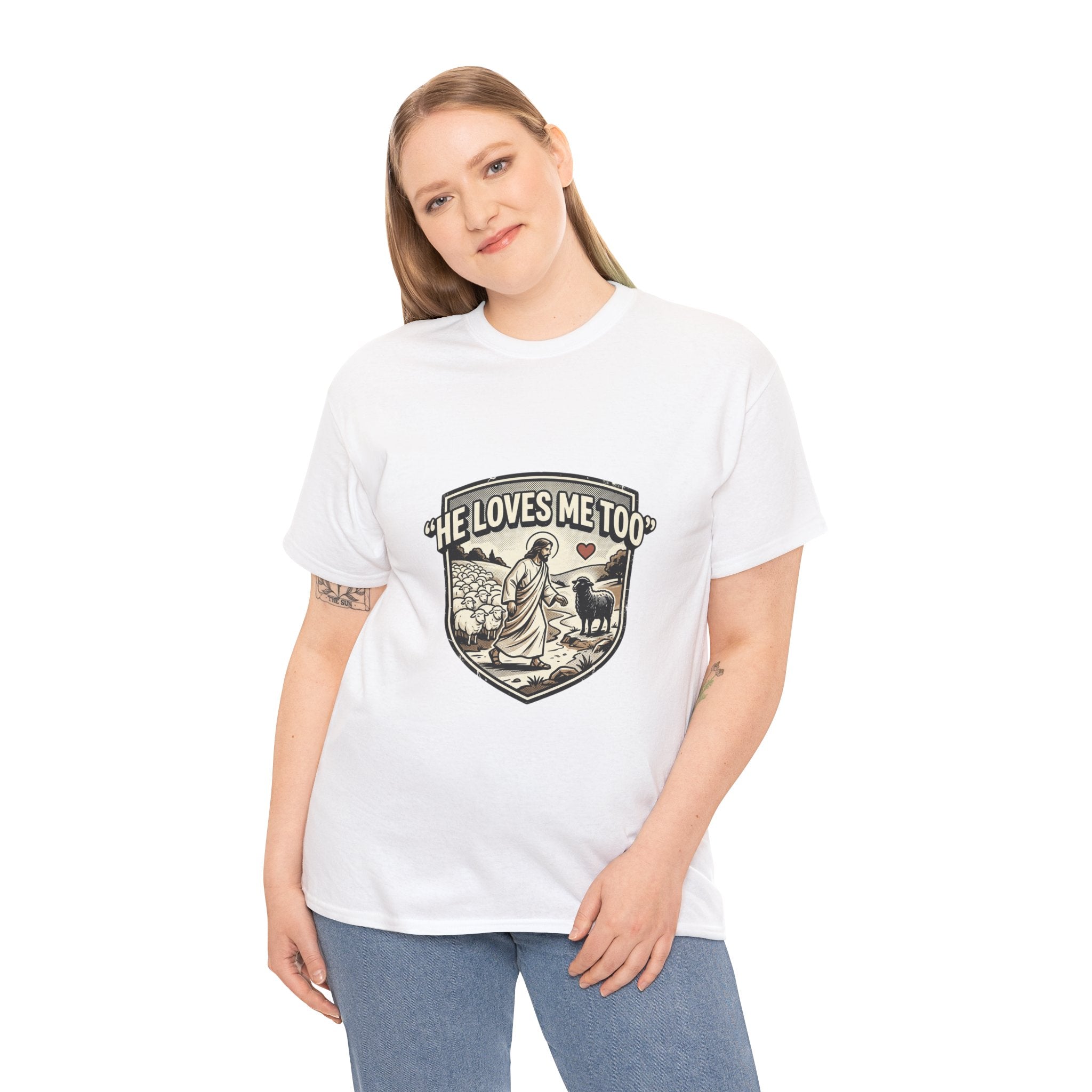 He Loves Me Too T-Shirt — Christian Shepherd & Lamb Faith Tee
