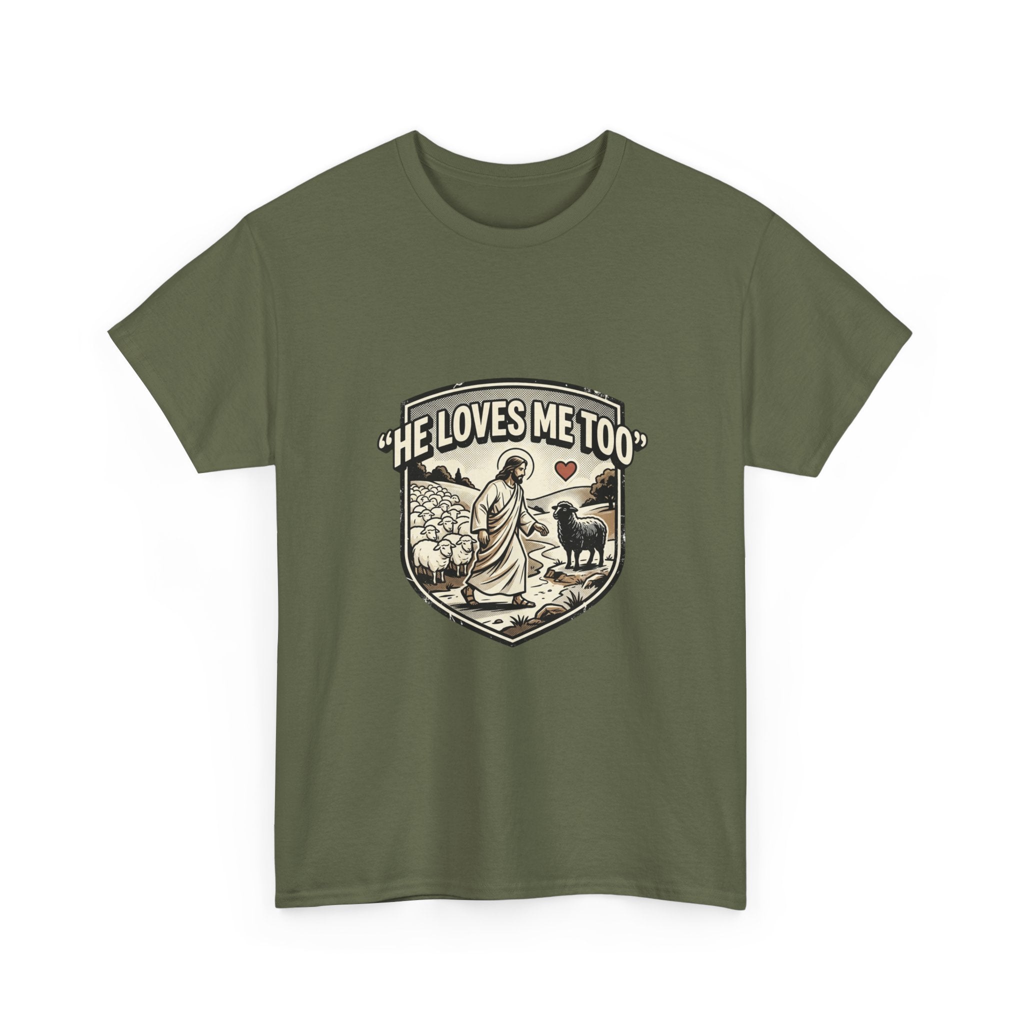 He Loves Me Too T-Shirt — Christian Shepherd & Lamb Faith Tee