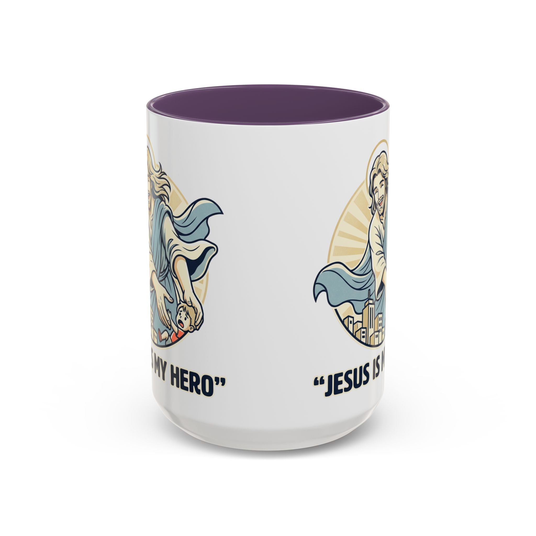 Jesus is my Hero - Accent Coffee Mug (11, 15oz)