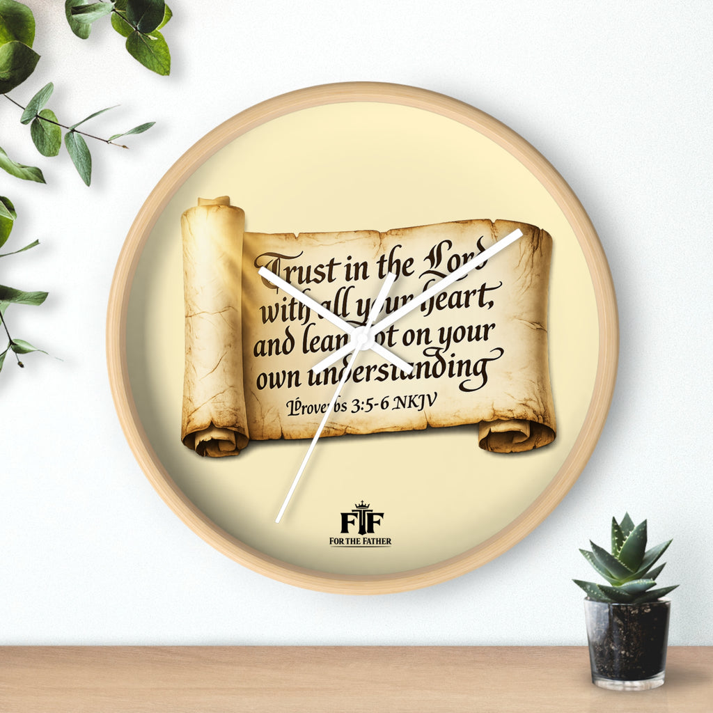 FTF - "Trust In The Lord" Proverbs 3:5 Scroll - Wall Clock