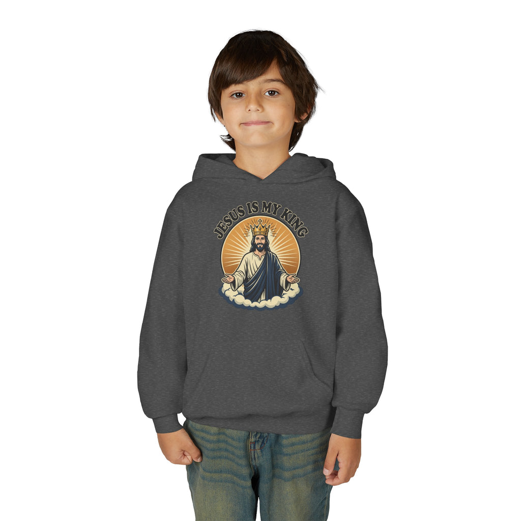 "Jesus Is My King" Youth Hoodie, Christian Faith Pullover
