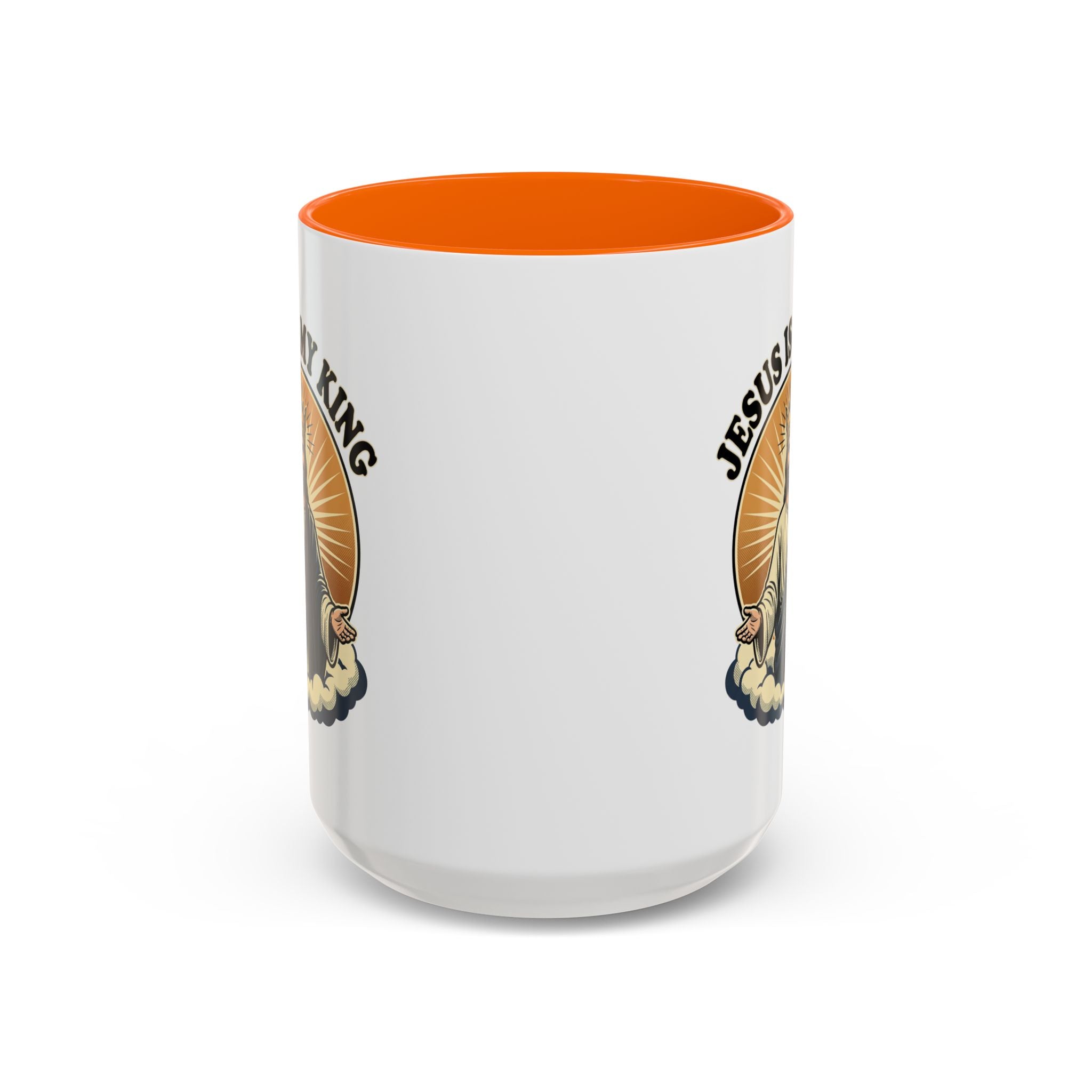 Jesus Is My King Accent Coffee Mug — Christian Religious Ceramic Mug (11/15oz)