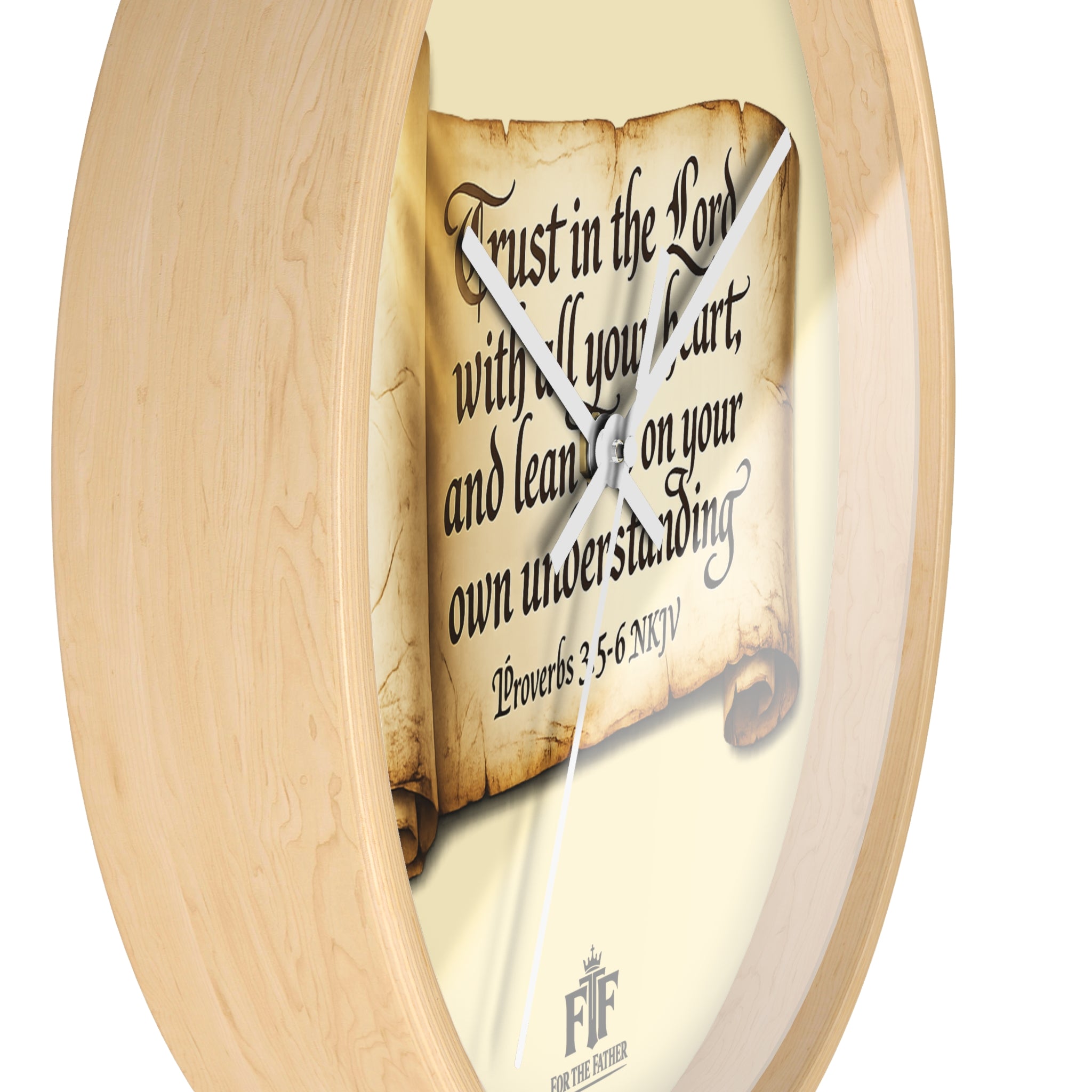 FTF - "Trust In The Lord" Proverbs 3:5 Scroll - Wall Clock