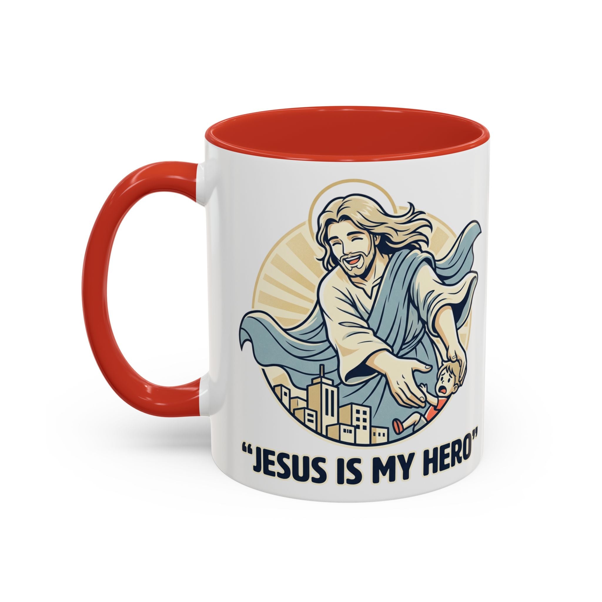 Jesus is my Hero - Accent Coffee Mug (11, 15oz)