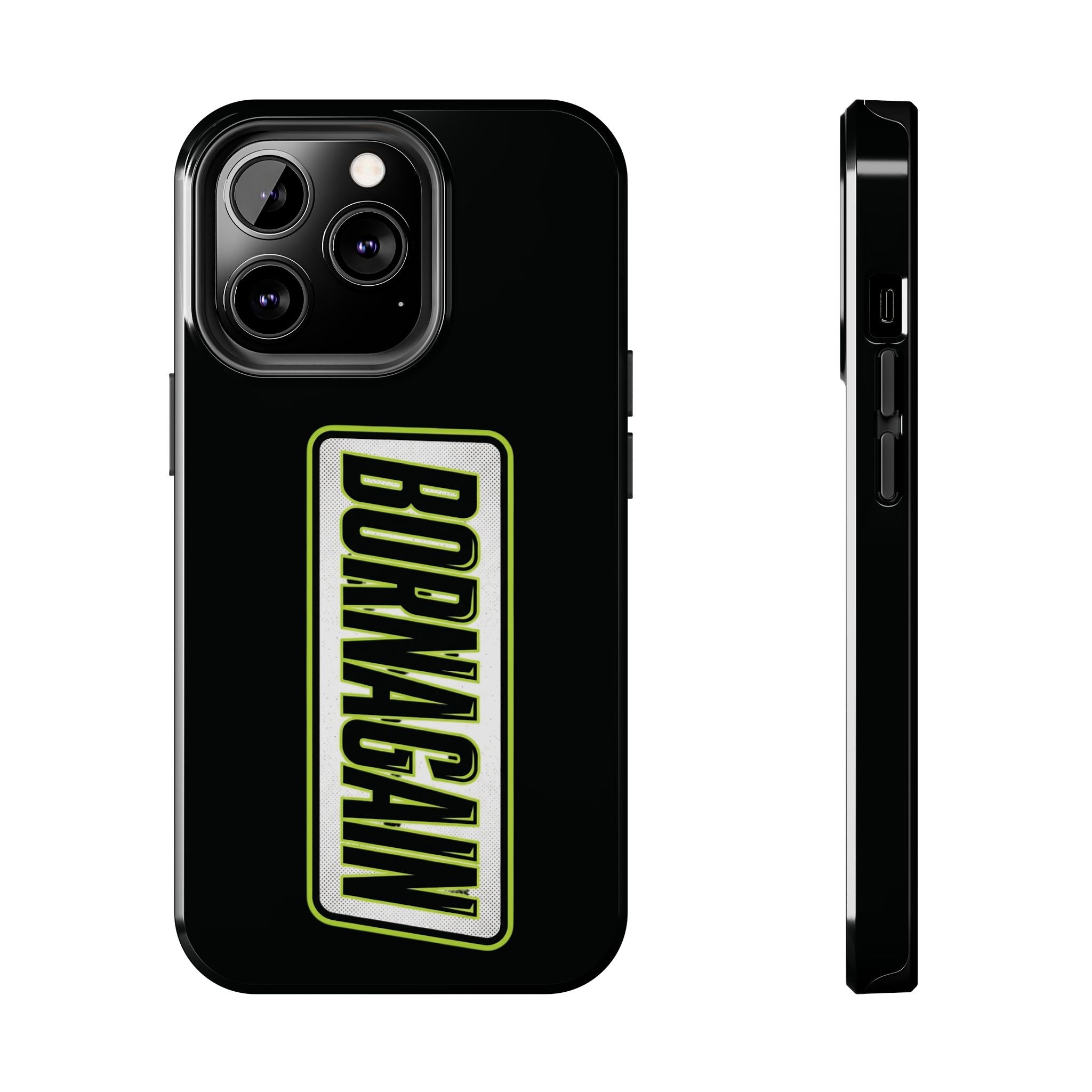 BORNAGAIN vertical logo Phone Case | Black protective tough case