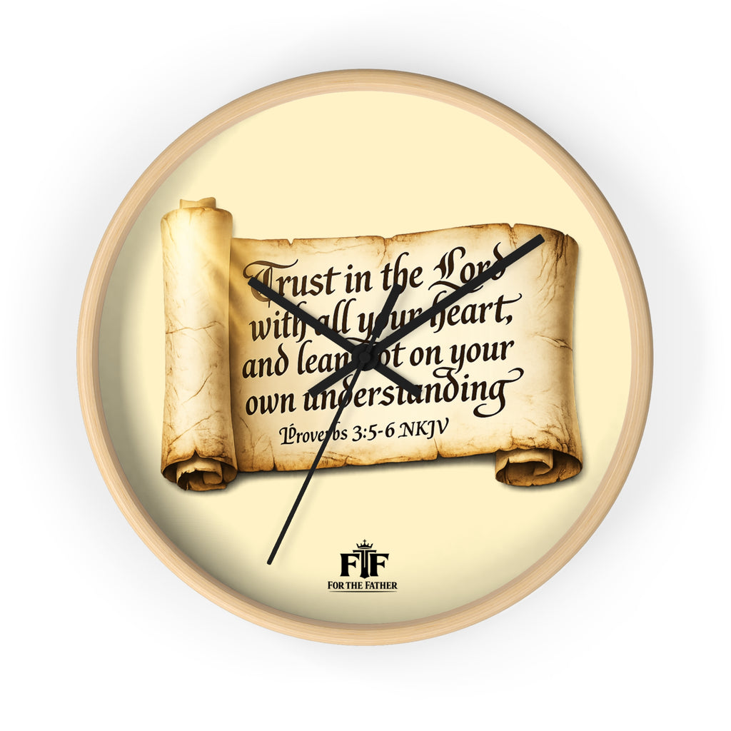 FTF - "Trust In The Lord" Proverbs 3:5 Scroll - Wall Clock