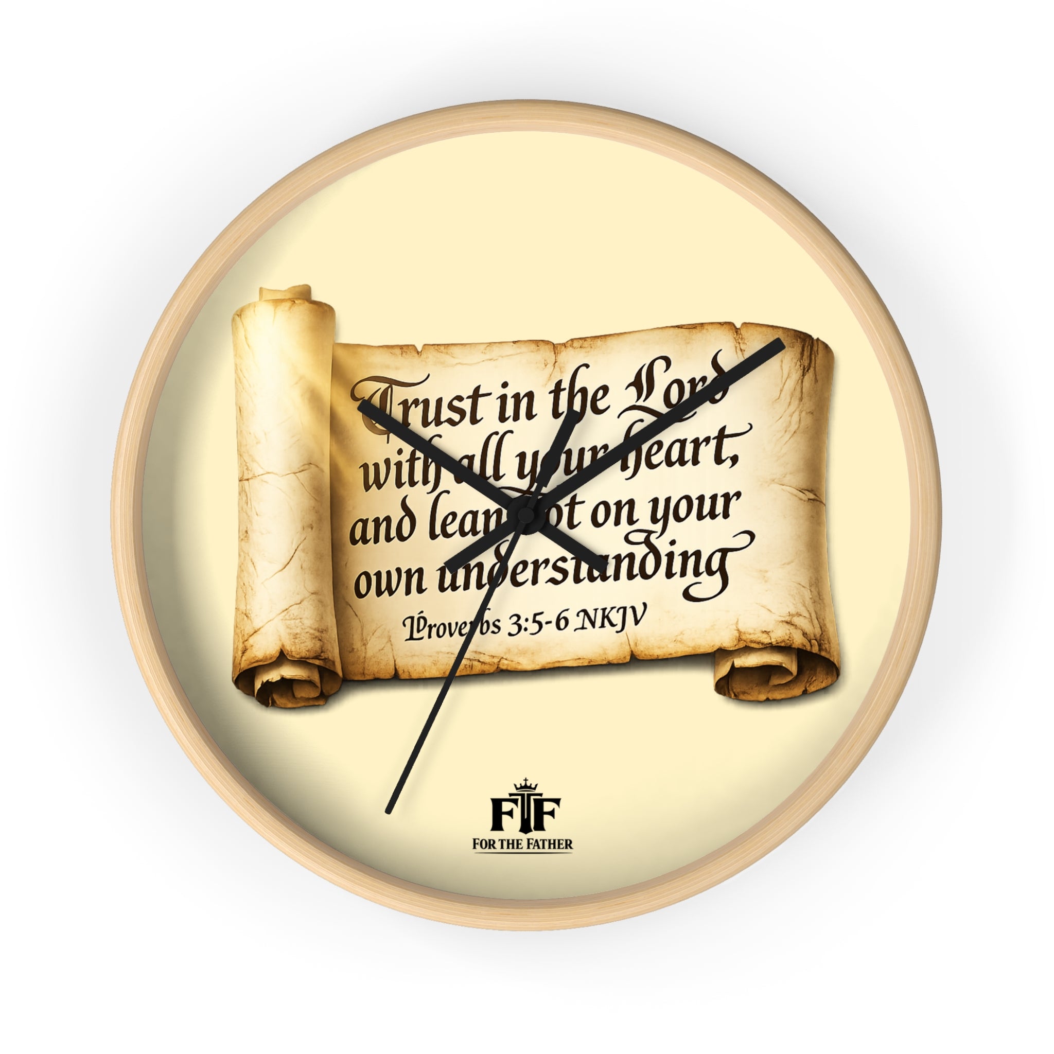 FTF - "Trust In The Lord" Proverbs 3:5 Scroll - Wall Clock