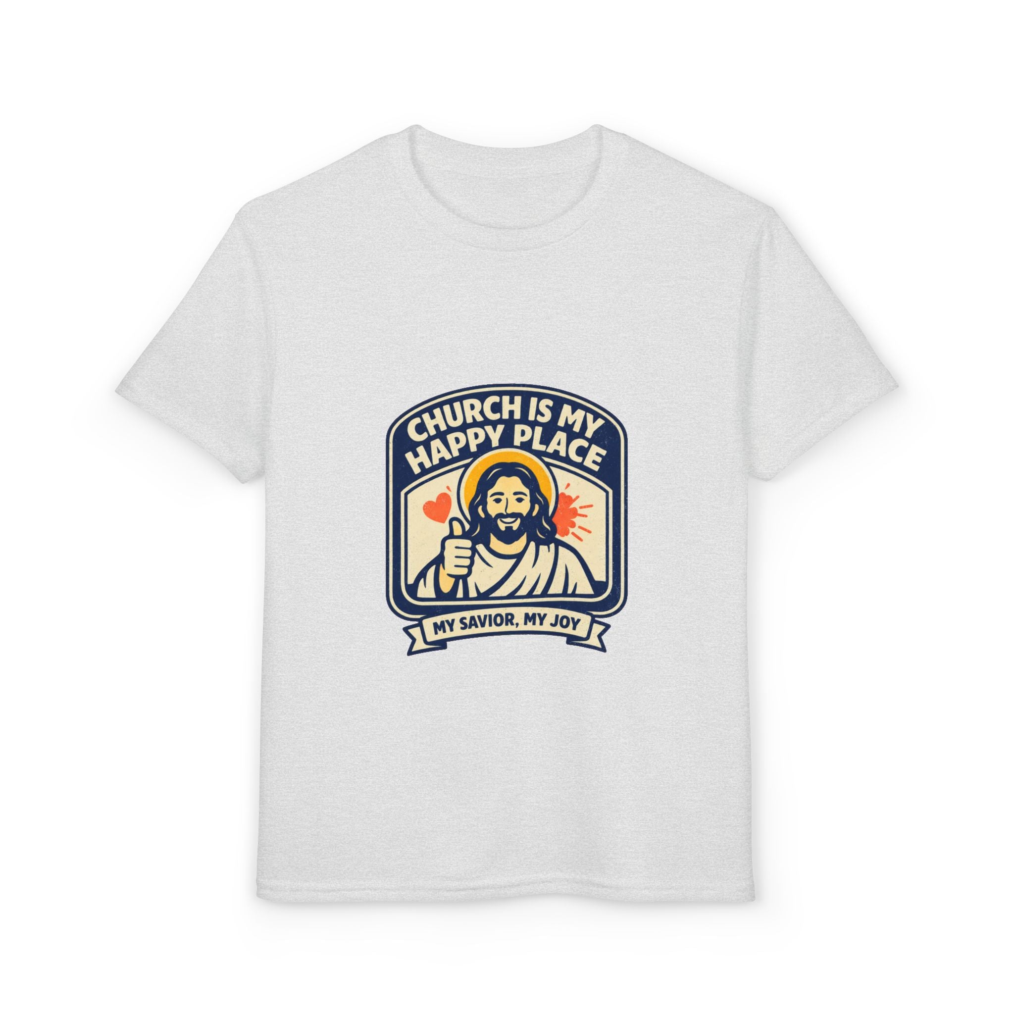 "Church Is My Happy Place" Kids Christian Tee
